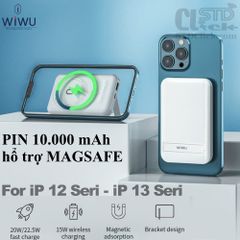 PIN SẠC DỰ PHÒNG WIWU SNAP CUBE CHÍNH HÃNG 10.000MAH HỔ TRỢ MAGSAFE 15W CHO IPHONE 12 VÀ 13 SERI