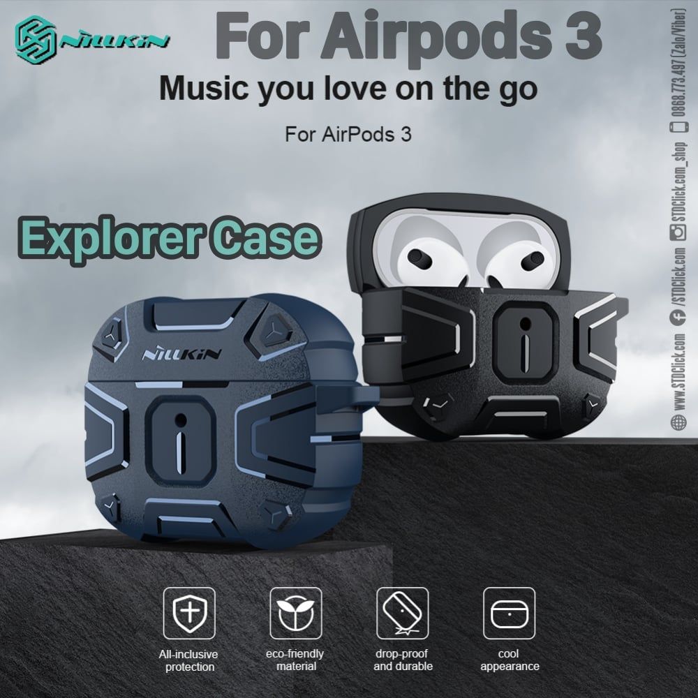 BAO SILICON CHỐNG SỐC AIRPODS 3 NILLKIN EXPLORER CHÍNH HÃNG