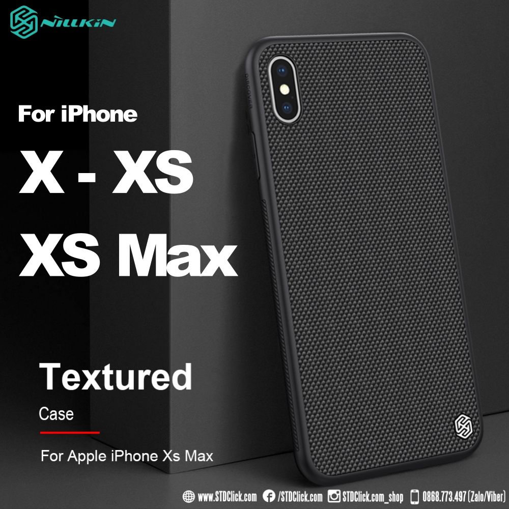 ỐP LƯNG IPHONE XS MAX - XS - X NILLKIN TEXTURED NYLON FIBER CHÍNH HÃNG