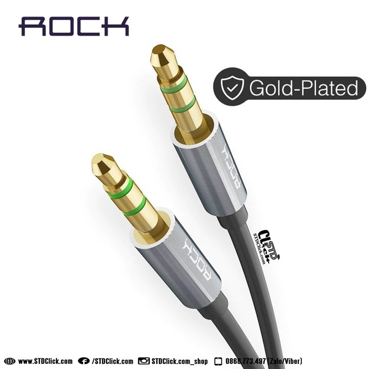 CÁP AUX AUDIO JACK 3.5MM ROCK ÂM THANH CHẤT LƯỢNG CAO CHÍNH HÃNG