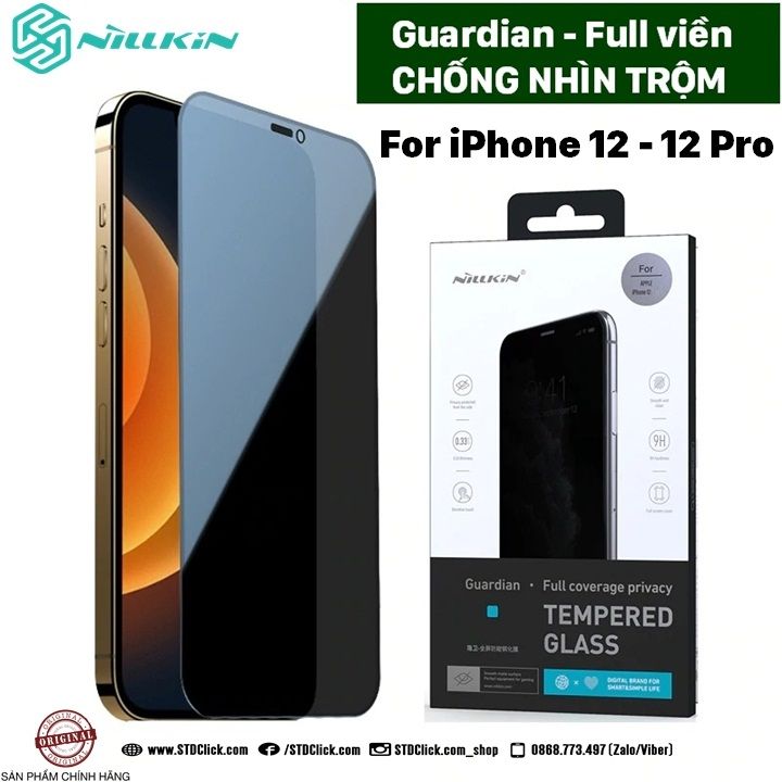 KÍNH CƯỜNG LỰC IPHONE 12 - 12 PRO NILLKIN GUARDIAN CHỐNG NHÌN TRỘM CHÍNH HÃNG