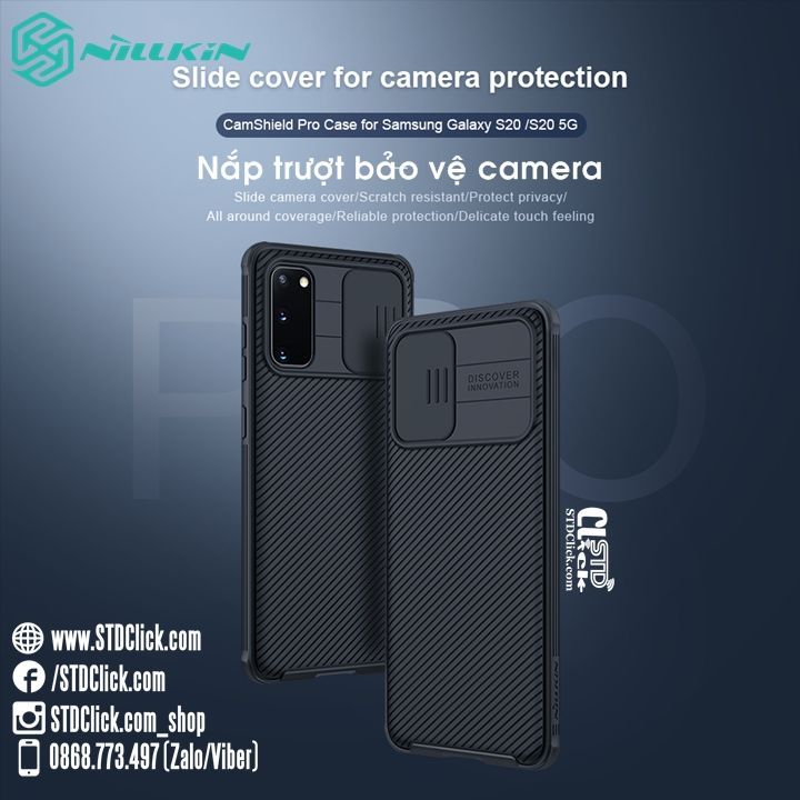 ỐP LƯNG SAMSUNG GALAXY S20 - S20 5G NILLKIN CAMSHIELD PRO BẢO VỆ CAMERA CHÍNH HÃNG