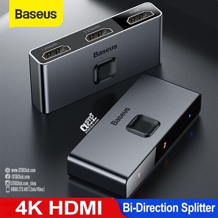 HUB CHIA HDMI 2 IN 1 OUT VÀ 1 IN 2 OUT BASEUS MATRIX SPLITTER CHÍNH HÃNG