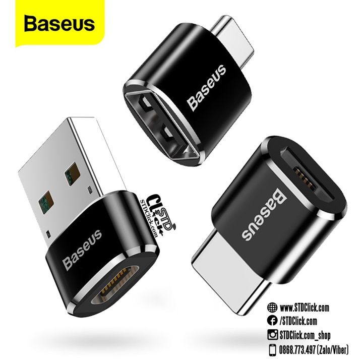 JACK CHUYỂN TYPE C SANG USB VÀ MICRO BASEUS OTG 2.4A CHÍNH HÃNG