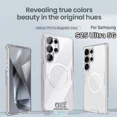 ỐP LƯNG Samsung Galaxy S25 Ultra 5G NILLKIN NATURE TPU PRO Magnetic - trong suốt viền dẻo