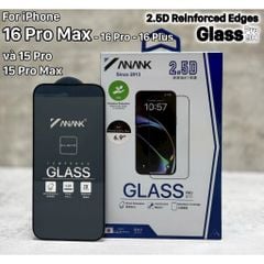 Kính cường lực iPhone 16 Pro Max - 16 Pro - 16 Plus ANANK viền đen vác 2.5D