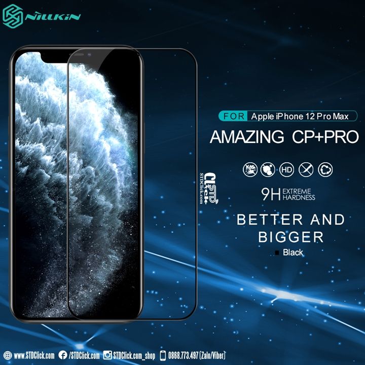 KÍNH CƯỜNG LỰC IPHONE 12 PRO MAX NILLKIN CP+PRO 2.5D CHÍNH HÃNG