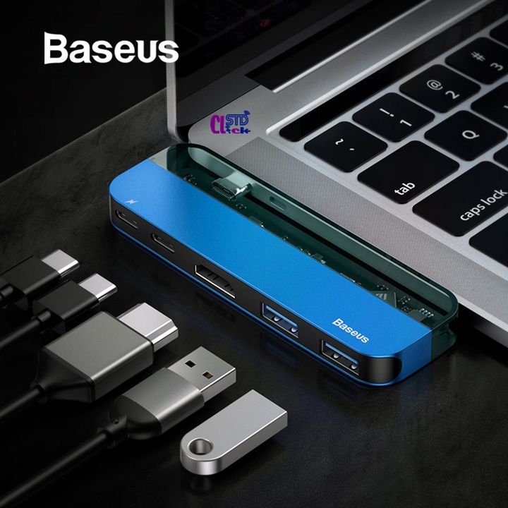 HUB CHUYỂN TYPE C BASEUS MULTIFUNCTIONAL 5 IN 1 TYPE-C TO 2XUSB3.0 HDMI PDx2 CHÍNH HÃNG