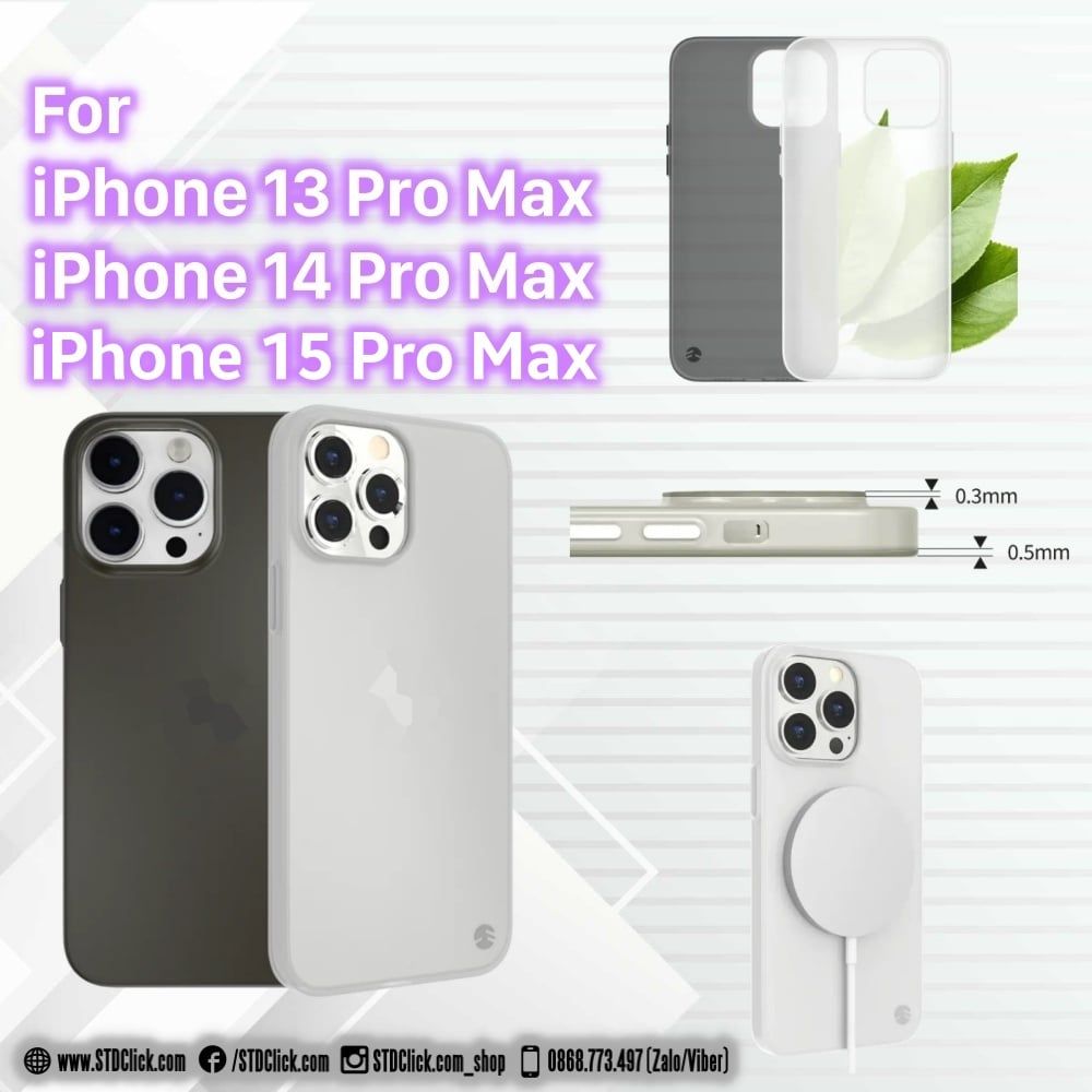 ỐP LƯNG IPHONE 15 PRO MAX - 14 PRO MAX - 13 PRO MAX SwitchEasy 0.35 ULTRA SLIM CHÍNH HÃNG