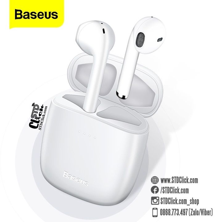 TAI NGHE BLUETOOTH BASEUS ENCOK TWS W04 BẢN SẠC CÓ DÂY CHÍNH HÃNG