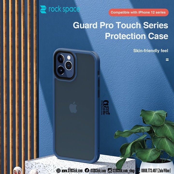 ỐP LƯNG IPHONE 12 PRO MAX - 12 PRO - 12 ROCK GUARD PRO LƯNG NHÁM VIỀN DẺO CHÍNH HÃNG