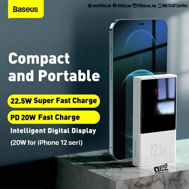 PIN SẠC DỰ PHÒNG BASEUS 10.000 - 20.000MAH SUPER MINI SẠC NHANH 3.0 + PD 3.0 22.5W CHÍNH HÃNG