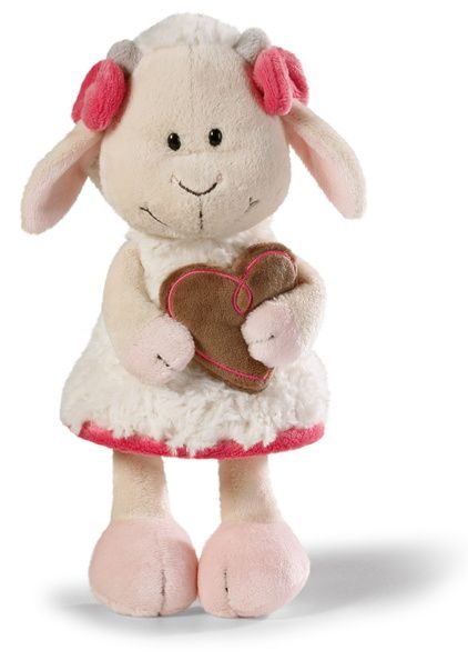  Thú nhồi bông 50cm-bé dê hồng & bánh gừng trái tim Goat girl Gretel gingerbread heart FF forest MFN-Nici Germany-37614 