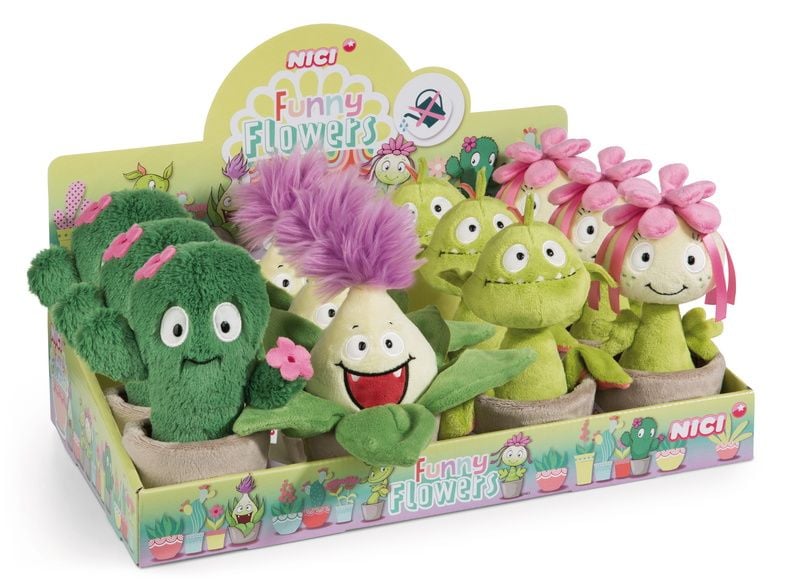  Thú nhồi bông 18cm-cây xương rồng vui nhộn Funny Flowers Green-Cacus-Nici Germany-48940 