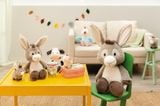  Gối nhồi bông 43x25cm-lừa con donkey Lee Farm friends GREEN-Nici Germany-49036 