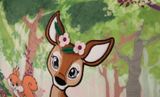  Thú nhồi bông 43x25cm-gối nai Bambi phép thuật Mala & sóc Magic forest GREEN-49215 
