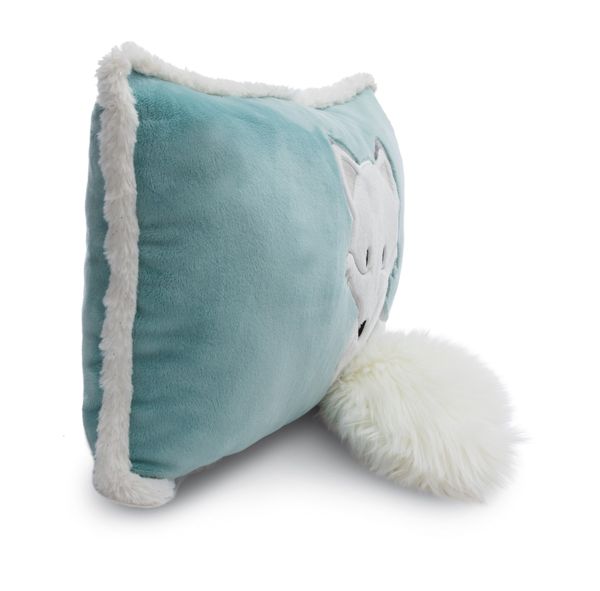  61306-Gối bông NICI Germany GREEN cáo tuyết Bắc Cực có nhũ lấp lánh | Plush cushion 43x25cm Arctic fox Vanja standing | NICI Dreamy Winter 