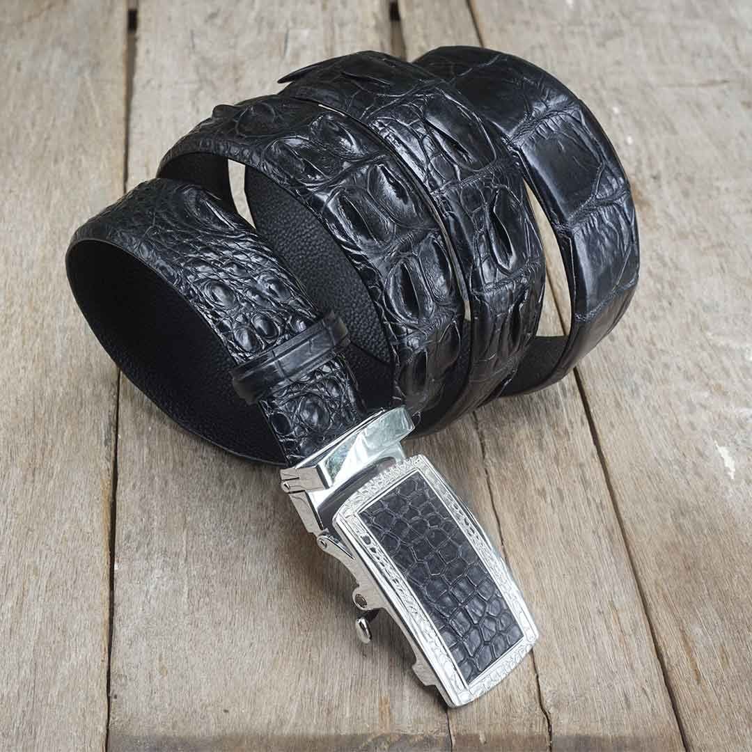 Thắt Lưng Da Cá Sấu Màu Đen TL-CS01