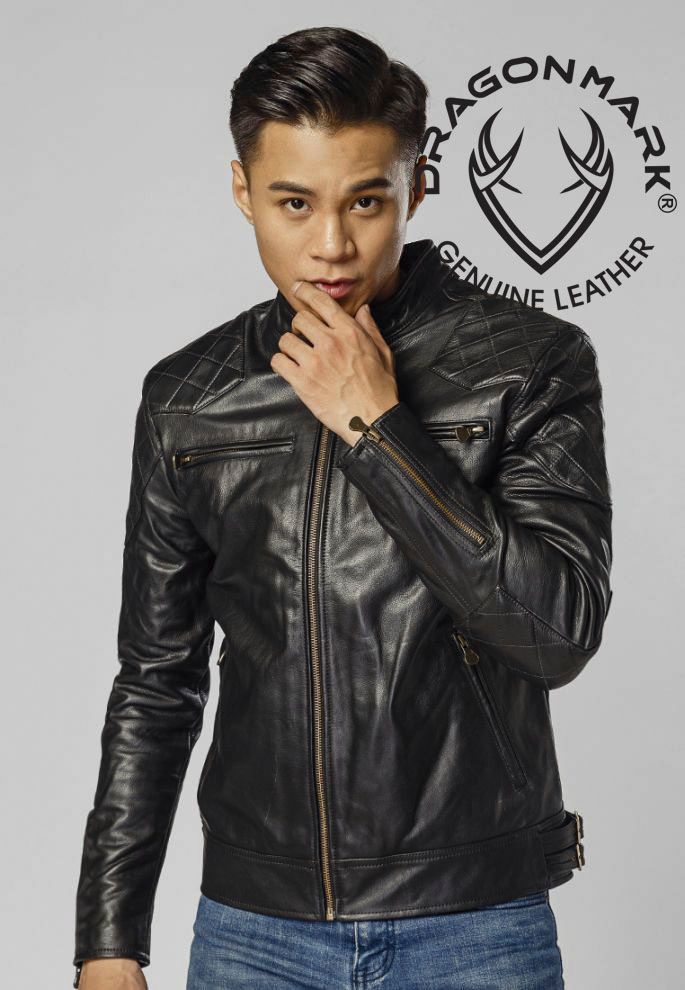 Áo Khoác Da Nam Màu Đen AH1