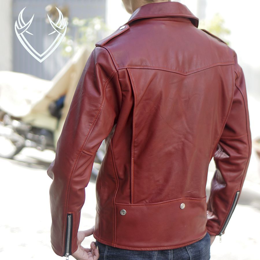 Áo Khoác Da Nam Màu Đỏ Đô AKD173