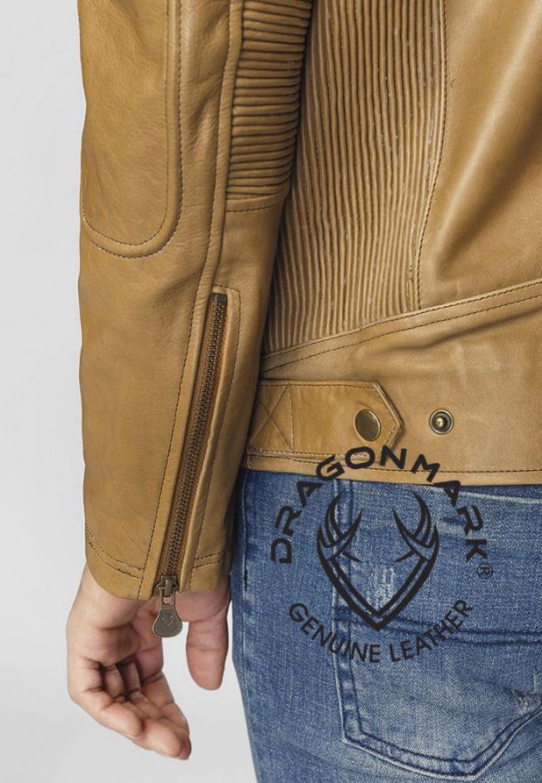 Áo Khoác Da Nam Màu Vàng Bò B2