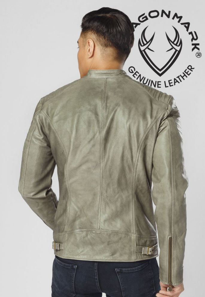 Áo Khoác Da Nam Màu Xám V3