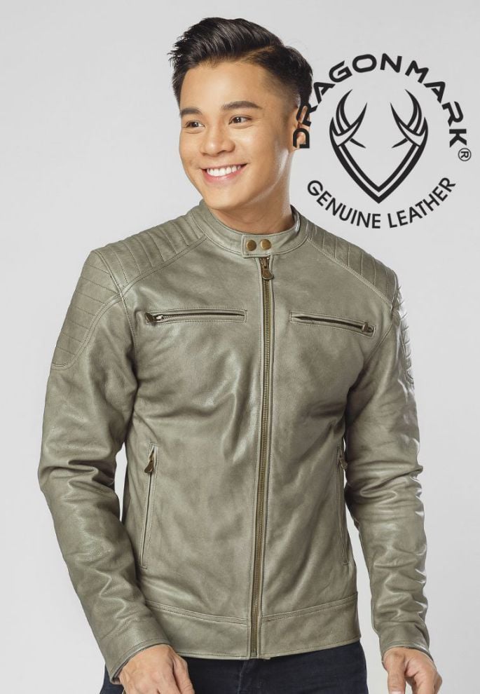 Áo Khoác Da Nam Màu Xám V3