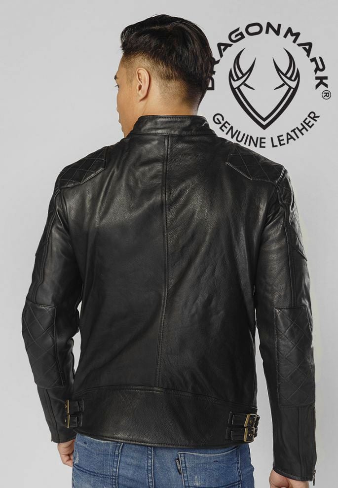Áo Khoác Da Nam Màu Đen AH1