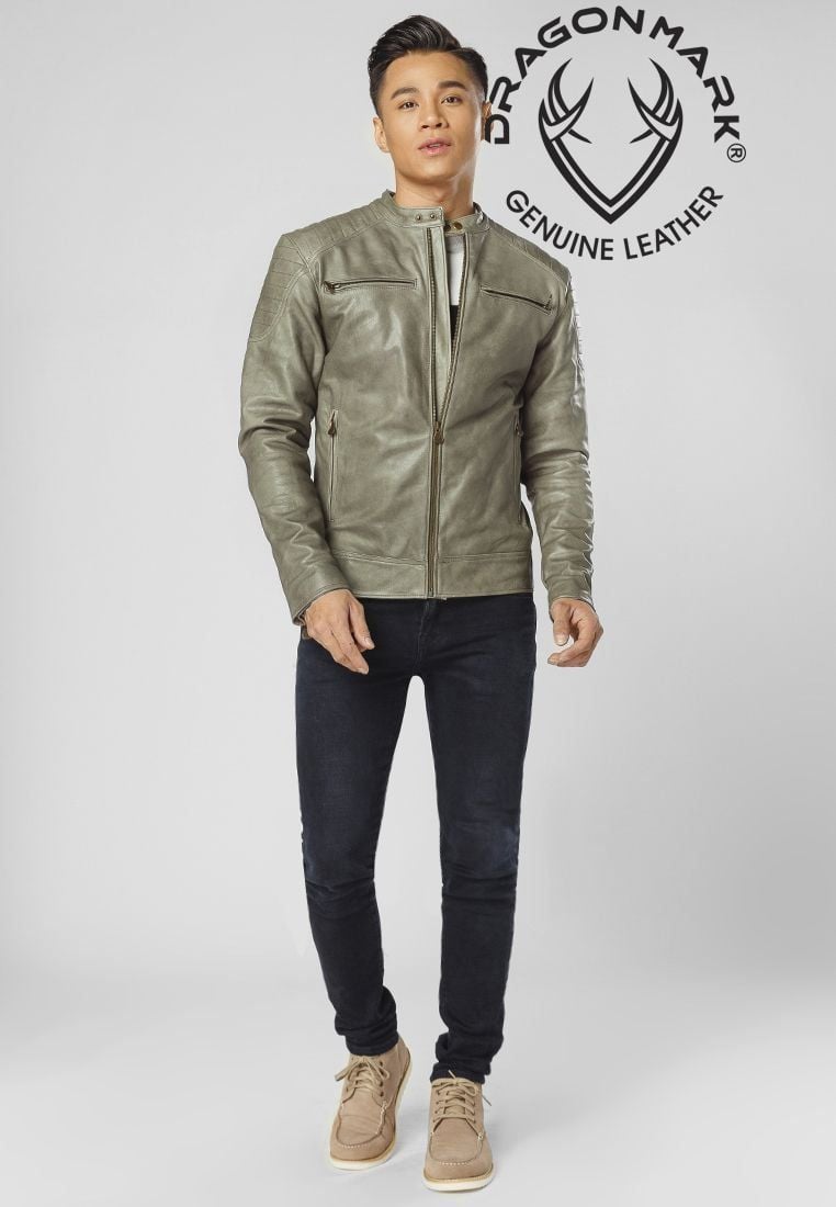 Áo Khoác Da Nam Màu Xám V3