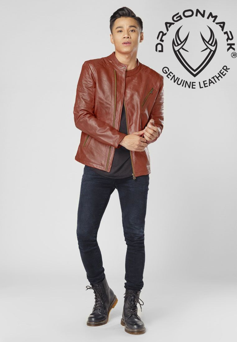 Áo Khoác Da Nam Màu Đỏ A1