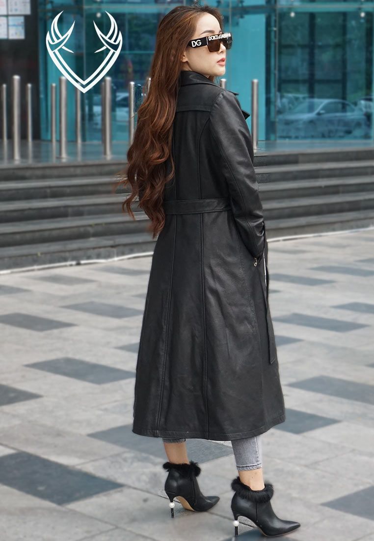 Áo Da Nữ Dáng Dài AKD012