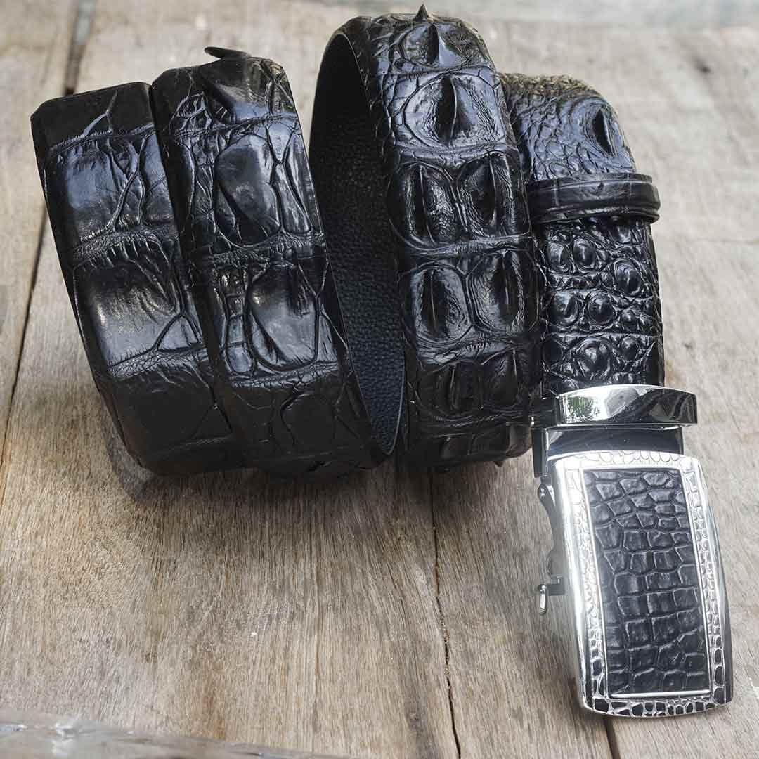 Thắt Lưng Da Cá Sấu Màu Đen TL-CS01