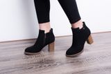  Boots thấp cổ da lộn cao gót 7106 