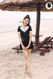  1P056 SET BIKINI 1 MẢNH VÁY LIỀN MÀU ĐEN 