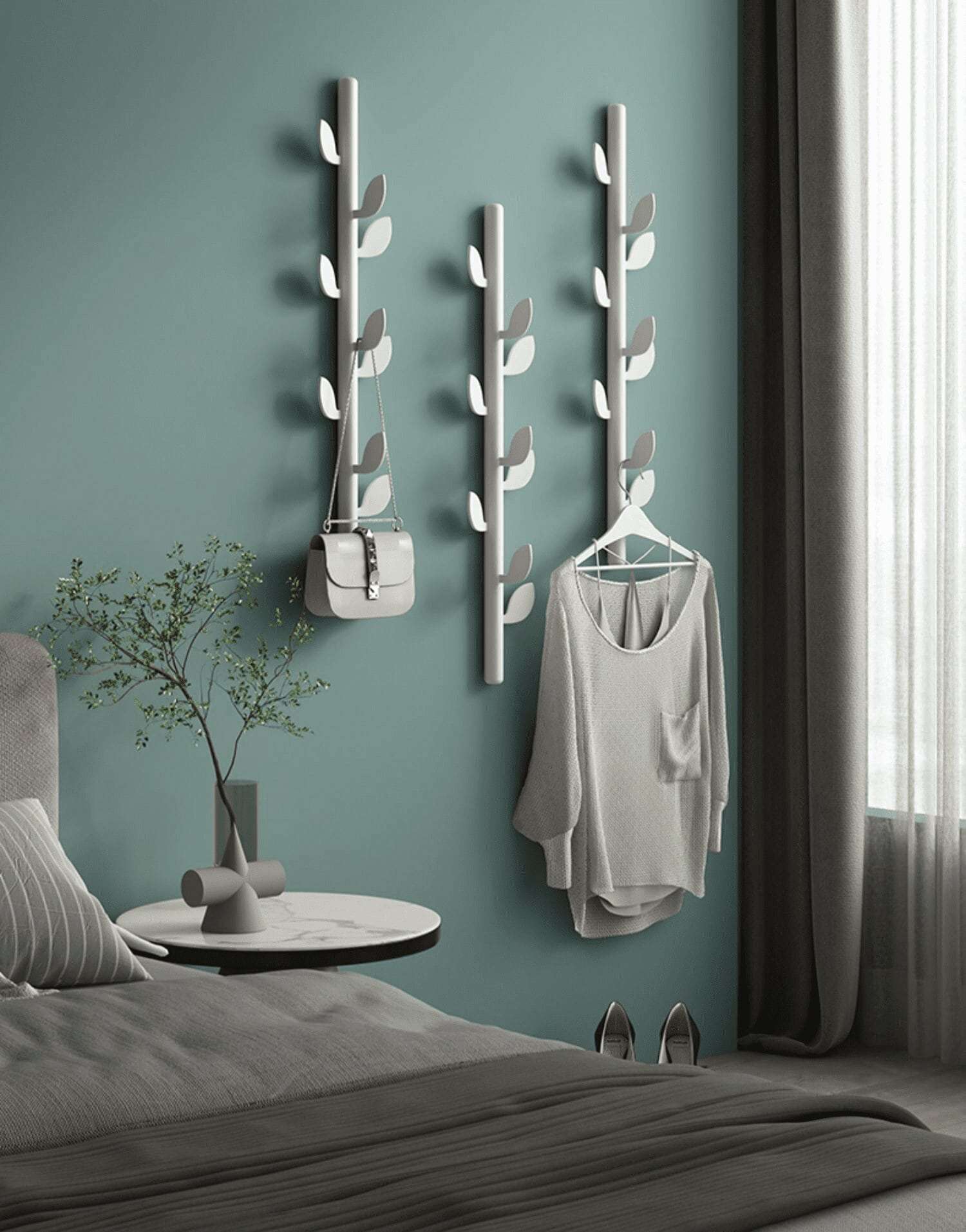 Móc Treo Quần Áo Gắn Tường Hình Lá Cây - GM98