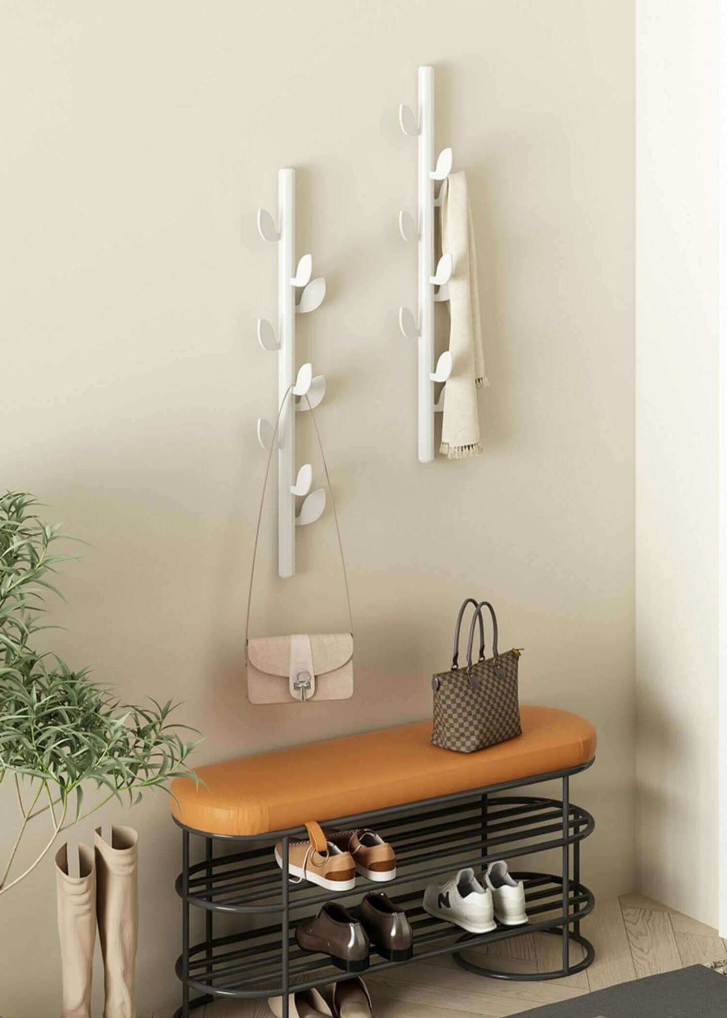 Móc Treo Quần Áo Gắn Tường Hình Lá Cây - GM98