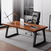 Bàn Làm Việc Chân Sắt Mặt Gỗ MDF Với Thiết Kế Sang Trọng, Hiện Đại - Đen/ Trắng Vân Gỗ - GM121 - Nội Thất IGA Việt Nam