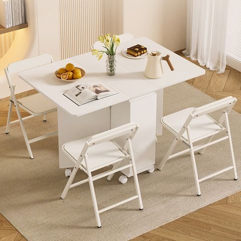 Combo bộ bàn ăn GP372.01 + 4 ghế gấp gọn GM192.11 - Nội Thất IGA Việt Nam