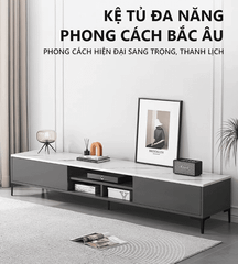 Kệ Tivi Gỗ Công Nghiệp Mặt Vân Đá Mang Phong Cách Bắc Âu Đơn Giản- GP297