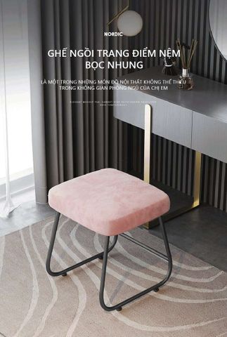 Ghế Bàn T.Điểm Chân Sắt Mặt Đệm nhỏ gọn - GM101 - Hết hàng