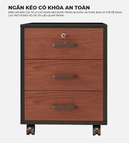 [Combo] B.L.V Kết Hợp Tủ Hồ Sơ Nhỏ Khung Đen Gỗ Óc Chó - GM191 - Khai tử