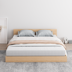 Giường Bệt Gỗ MDF Phong Cách Bắc Âu Hiện Đại - 205x125x80cm - Màu Vân Gỗ Phối Trắng - GP310A.03 - Nội Thất IGA Việt Nam