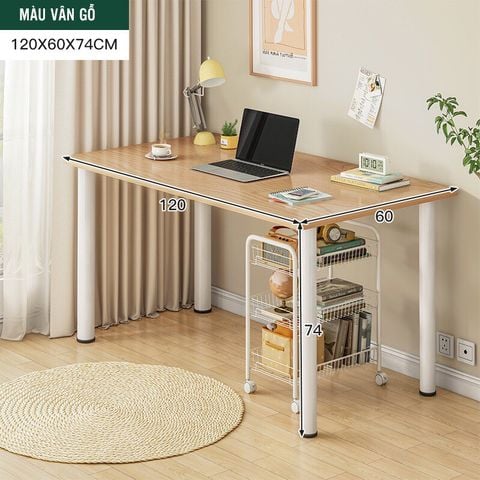 Bàn Làm Việc Gỗ MDF Chân Sắt Tròn Hiện Đại GM62 - Nội Thất IGA Việt Nam