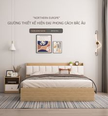 Giường Ngủ Gỗ Công Nghiệp Hiện Đại Mang Phong Cách Bắc Âu - GP240