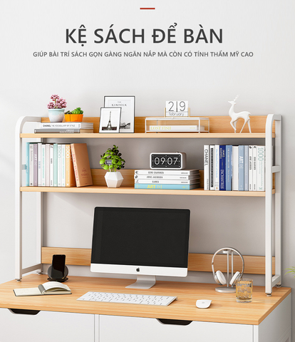 K.S để bàn khung thép mặt gỗ MDF cho góc L.V tiện lợi, đơn giản - GM118