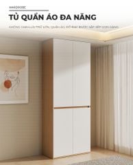 Tủ Quần Áo Đơn Vân Gỗ Trắng GP353