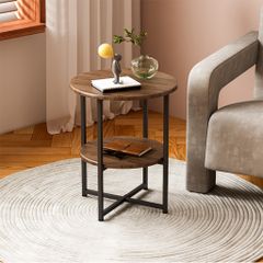 Bàn Trà Tròn 2 Tầng IGA Thiết Kế Hiện Đại, Tối Ưu Không Gian - GM84