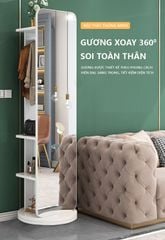 Gương Xoay Thông Minh 360 độ tích hợp giá treo tiện lợi, đa năng cho không gian phòng tối ưu, hiện đại  - GP285