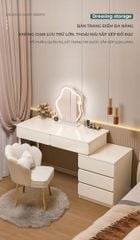 Bàn Trang Điểm Chân Sắt Full Trắng Đa Năng - GM142 (không kèm gương)