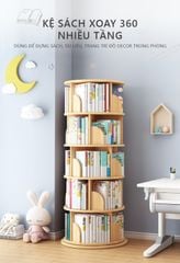Kệ Sách Xoay 360 Đa Tầng Tiện Lợi chất liệu MDF cho không gian sống hiện đại, gọn gàng - GP269